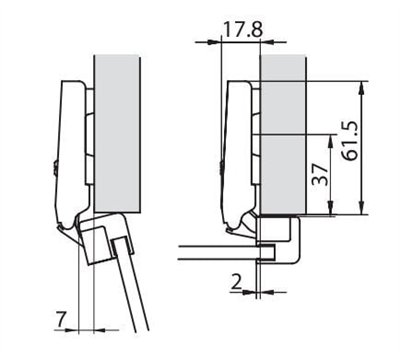 M.S. Alüminyum kapak menteşe düz vidalı