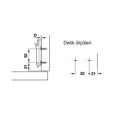 M510 I Taban vidalanarak klipsli 3mm