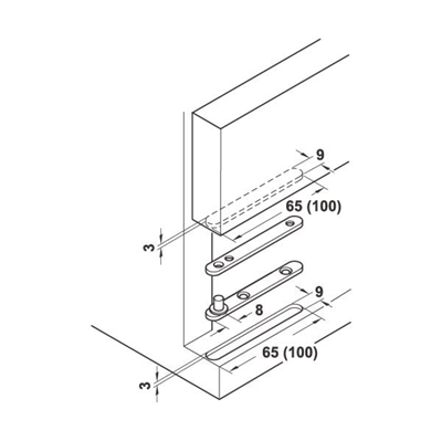 MACON Mil menteşe galvaniz 180º 65mm