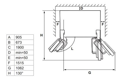 Hafele Maxima Solo 4 Kapılı Buzdolabı 90 cm Siyah İnox