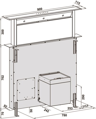Hafele Maxima Asansörlü Davlumbaz 90 cm Siyah Cam