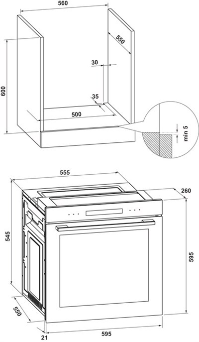 Hafele Maxima Fırın 13F 60 cm Siyah Cam