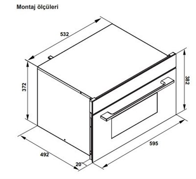 Hafele Maxima Kompakt Ankastre Mikrodalga 34 L Siyah