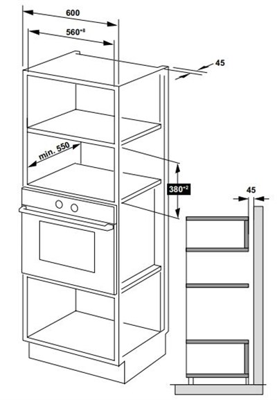 Hafele Maxima Kompakt Ankastre Mikrodalga 34 L Siyah