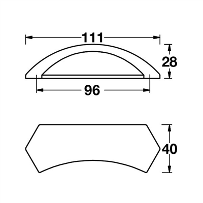 NOVE Kulp antik gümüş 96mm
