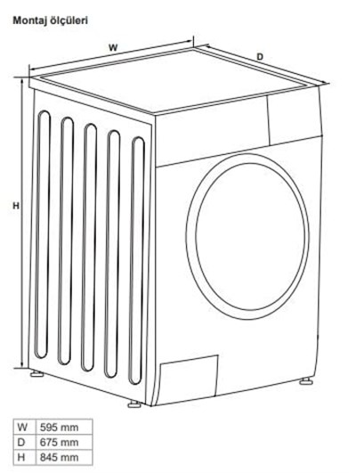 Hafele Orion Solo Kurutma Makinesi 10 kg Gri