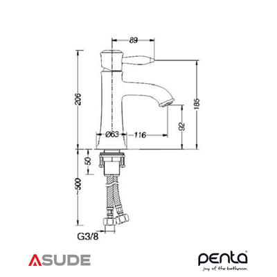 Penta 2401 Bosphorus Gold Lavabo Bataryası