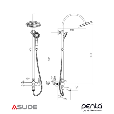 Penta 2444 Bosphorus Rose Banyo & Duş Sistemi