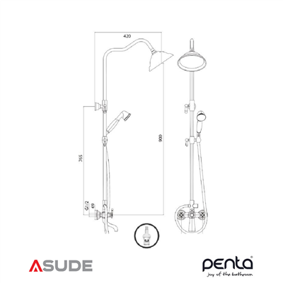 Penta 2544 History Antik Banyo & Duş Sistemi