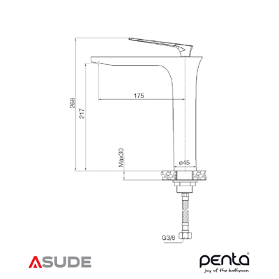 Penta 4651H-W Viola White Chrome Yüksek Çanak Lavabo Bataryası