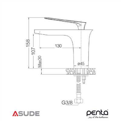 Penta 4651W Viola White Chrome Lavabo Bataryası