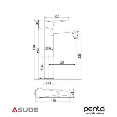 Penta 4901H Nova Yüksek Çanak Lavabo Bataryası