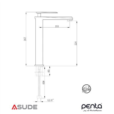 Penta 5301H Capella Yüksek Çanak Lavabo Bataryası