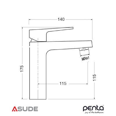 Penta P901B (Black) Agena Lavabo Bataryası