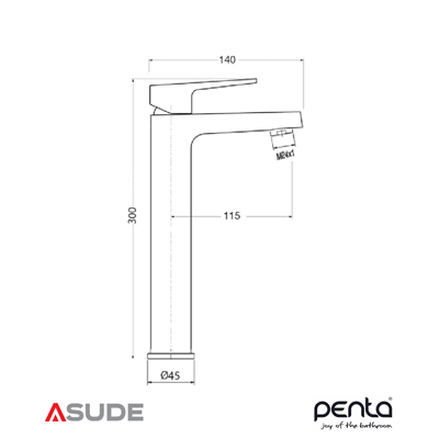 Penta P901HB (Black) Agena Yüksek Çanak Lavabo Bataryası