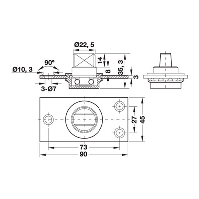 Pivot mekanizma 1200mm, 120 kg, p.çelik