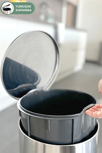 Primanova Cigo Pedallı Çöp Kovası 12 Lt Mat Metal