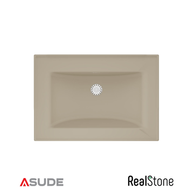 REALSTONE AURA ETAJERLİ GRANİT LAVABO 65-45CM KREM