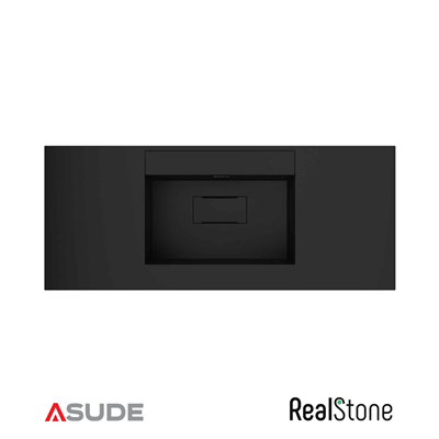 Realstone Flatstone Etajerli Granit Lavabo 80*50 cm Siyah