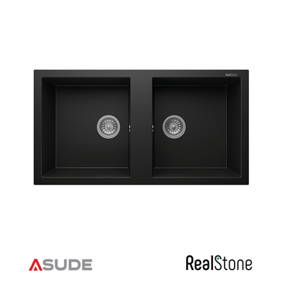 REALSTONE P019 NEMRUT ÇİFT GÖZ G.EVİYE 970*520MM SİYAH