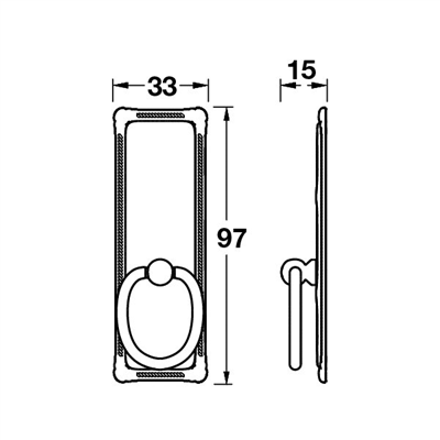 ROCKS V Kulp antik gümüş 97mm
