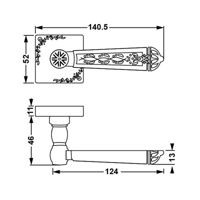 RUBY Kol seti (wc) antik bronz