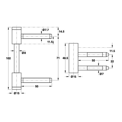 Saplama menteşe mat krom