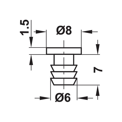 Stoper dübelli Ø6mm delik için şeffaf