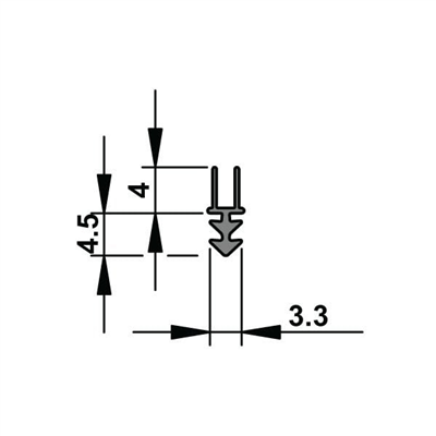Yangın fitili siyah 8,5x3,3x2100mm