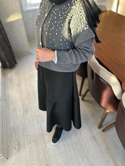 İnci Glam Triko Hırka Gri