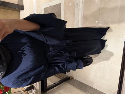 NAVY ŞİFON PANTOLONLU TAKIM- LACİVERT