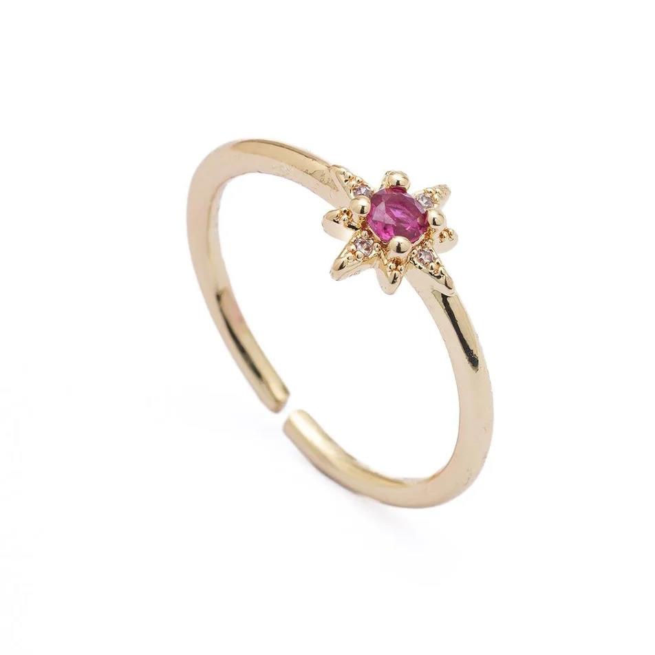 ÖZEL SERİ PEMBE BAGET&ZİRKON TAŞ KUZEYYILDIZI MODEL AYARLANABİLİR GOLD YÜZÜK