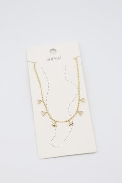 SALLANTILI ŞEFFAF TAŞLI  ÜÇGEN MODEL GOLD HALHAL