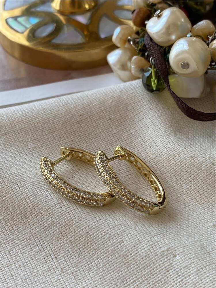 VİP SERİ 14K FULL ZİRKON TAŞ OVAL MODEL KÜPE
