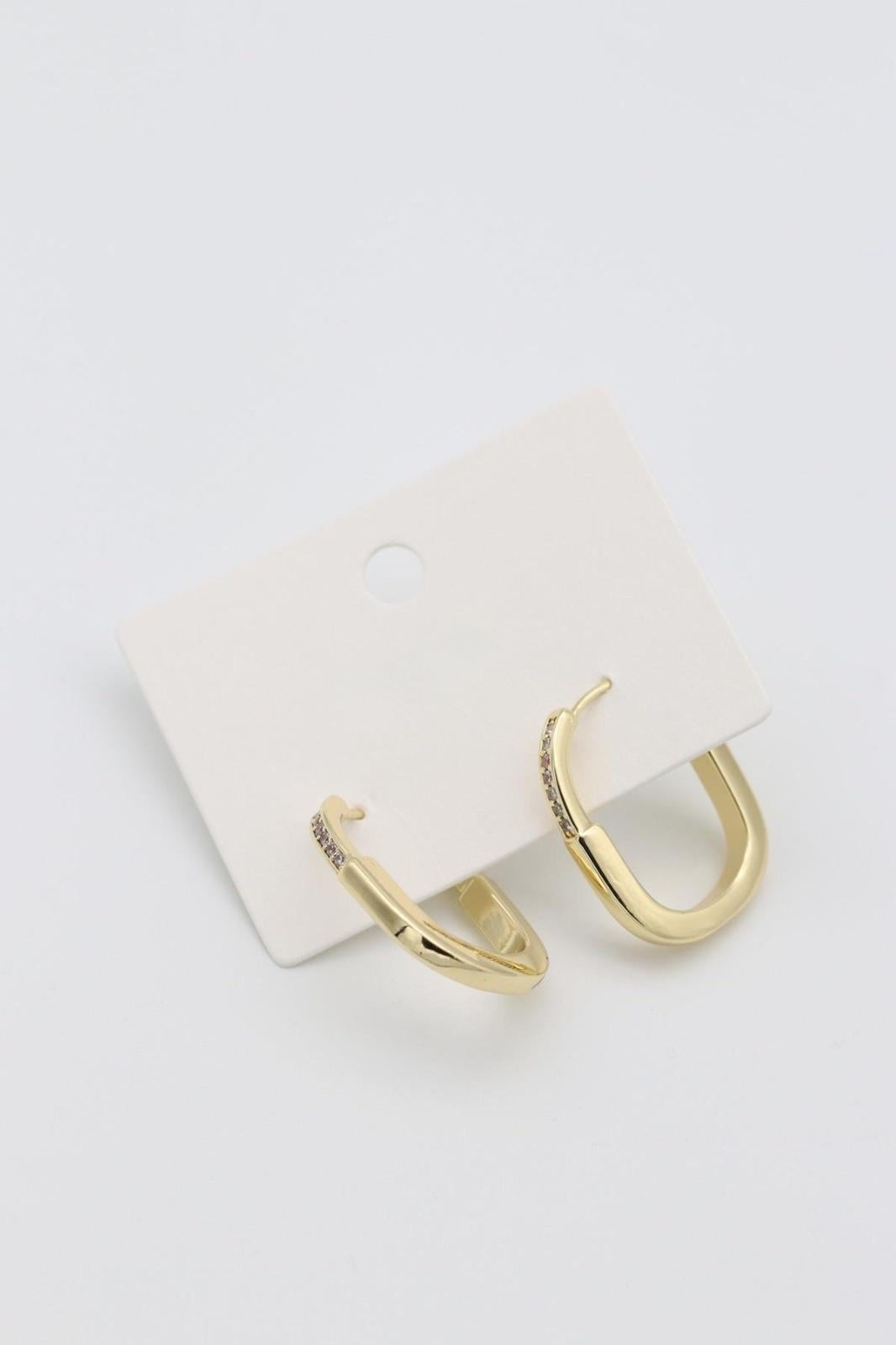 VİP SERİ TAŞLI BÜYÜK BOY OVAL GOLD KÜPE