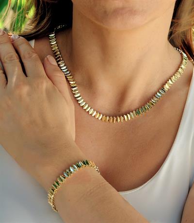 LUİZ SIRALI KOLYE BİLEKLİK 14K SET