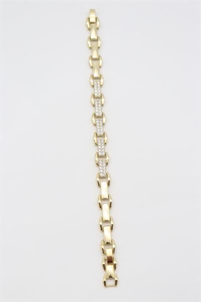 VİP SERİ ZİNCİR MODEL GÖMME ZİRKON TAŞLI GOLD BİLEKLİK