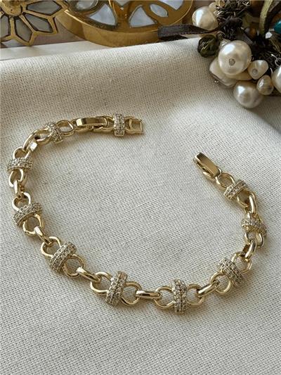 VİP SERİ ZİRKON TAŞLI DÜĞÜM MODEL GOLD BİLEKLİK1
