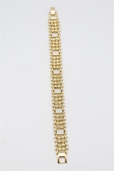 VİP SERİ ZİRKON TAŞLI LAZER KESİM DORİKA BONCUK MODEL GOLD BİLEKLİK