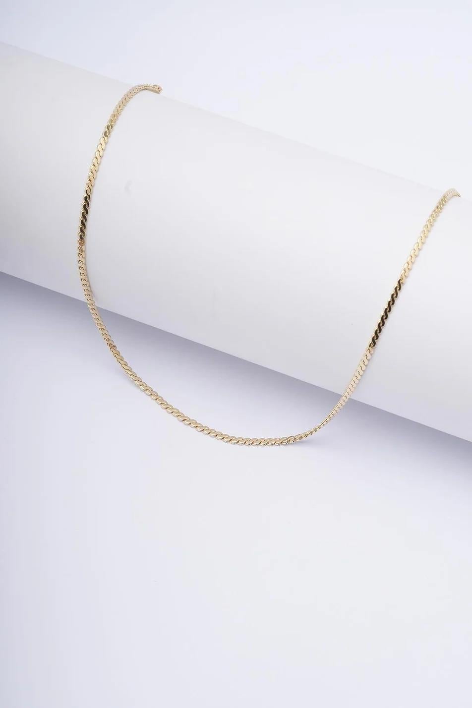 ÖZEL SERİ S KIVRIM MODEL 60 CM GOLD ZİNCİR KOLYE