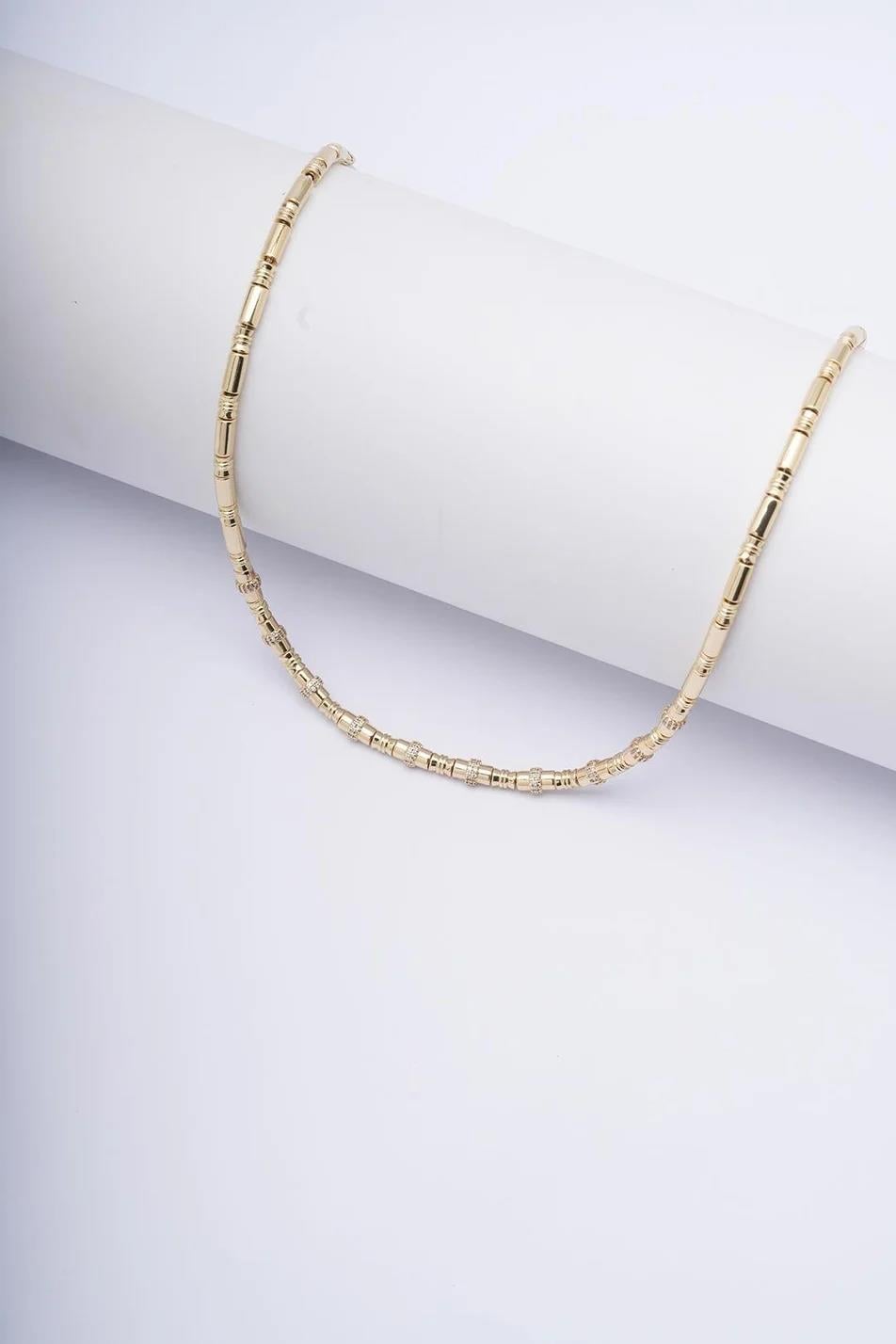 ÖZEL SERİ ZİRKON TAŞ SİLİNDİR MODEL 14K KOLYE