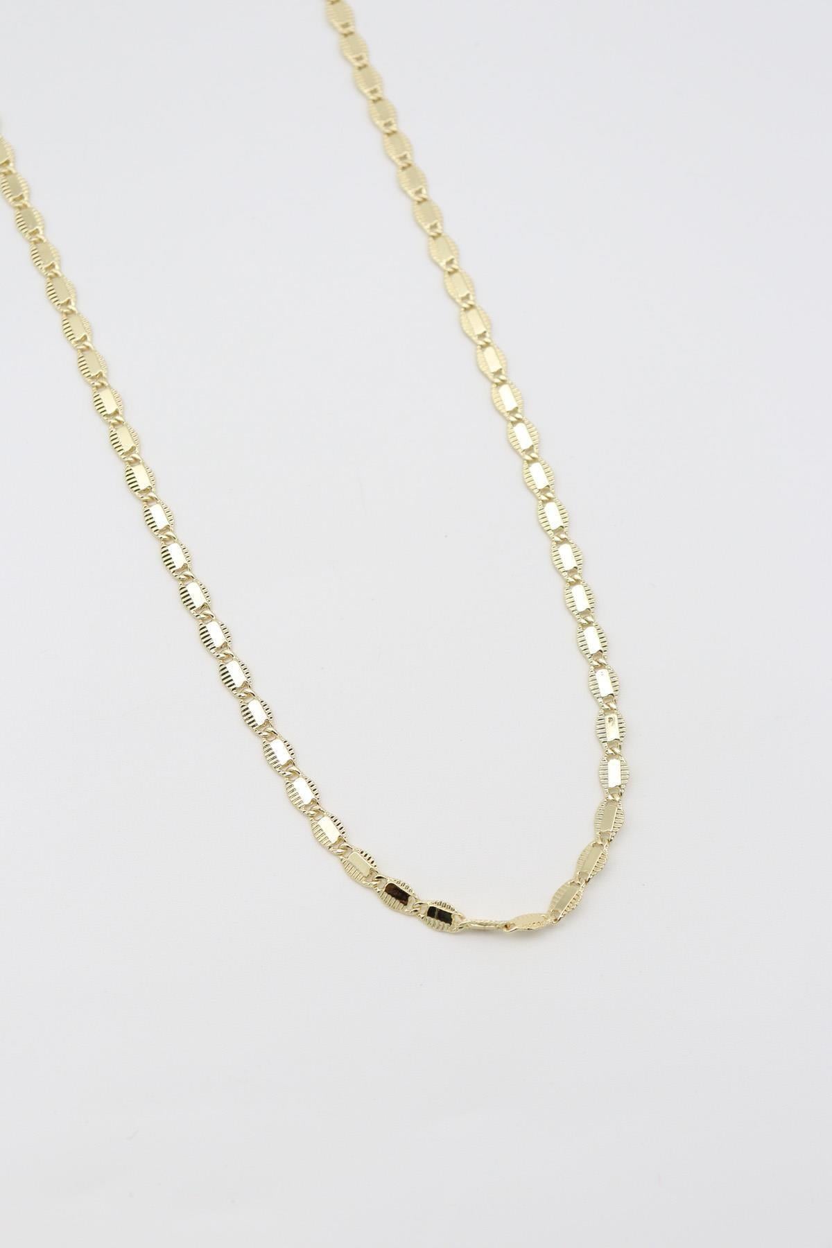 VİP SERİ 14K EZME PULLU ZİNCİR MODEL KOLYE