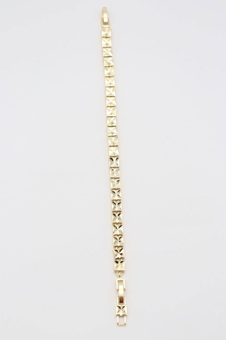 VİP SERİ KARE SIRALI PLAKA MODEL LAZER KESİM GOLD BİLEKLİK