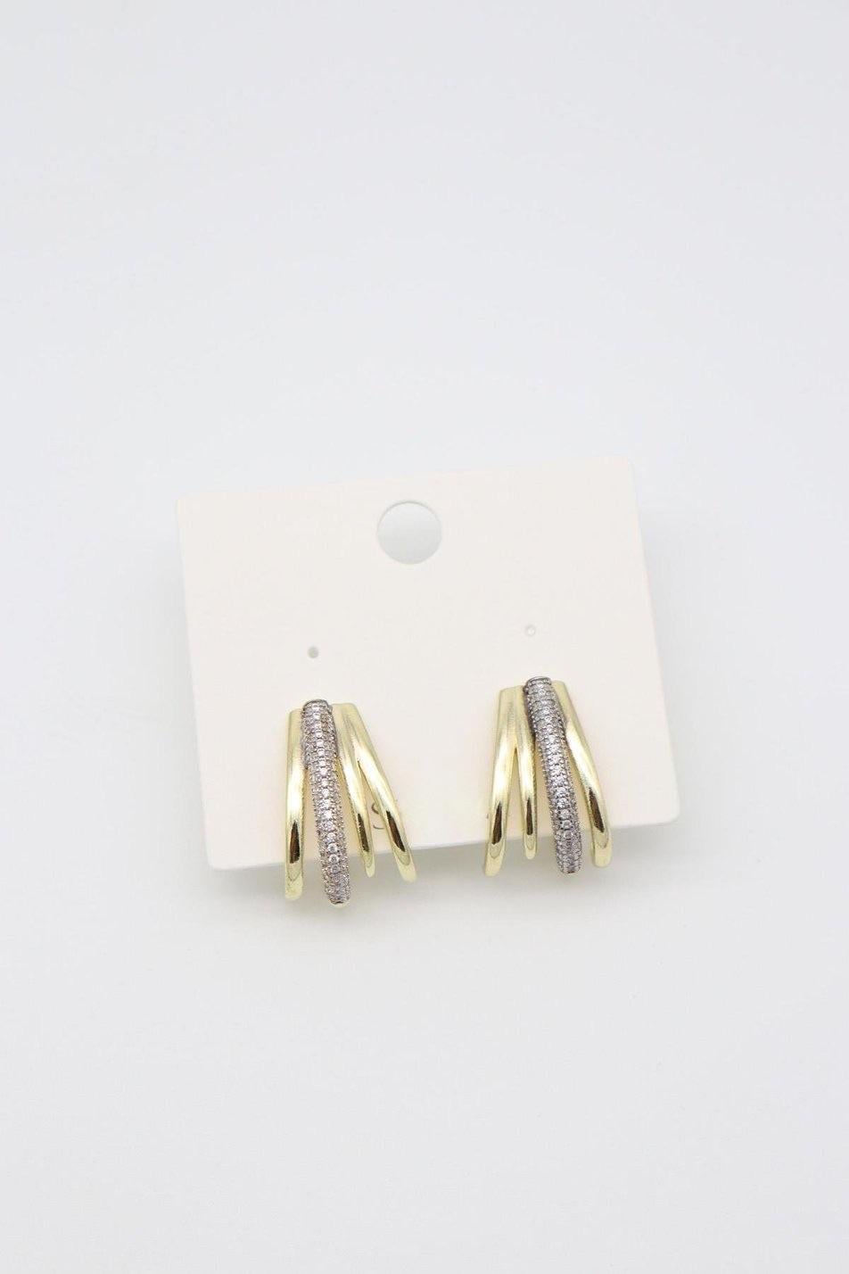 VİP SERİ KIVRIMLI ZİRKON TAŞ MODEL GOLD KÜPE