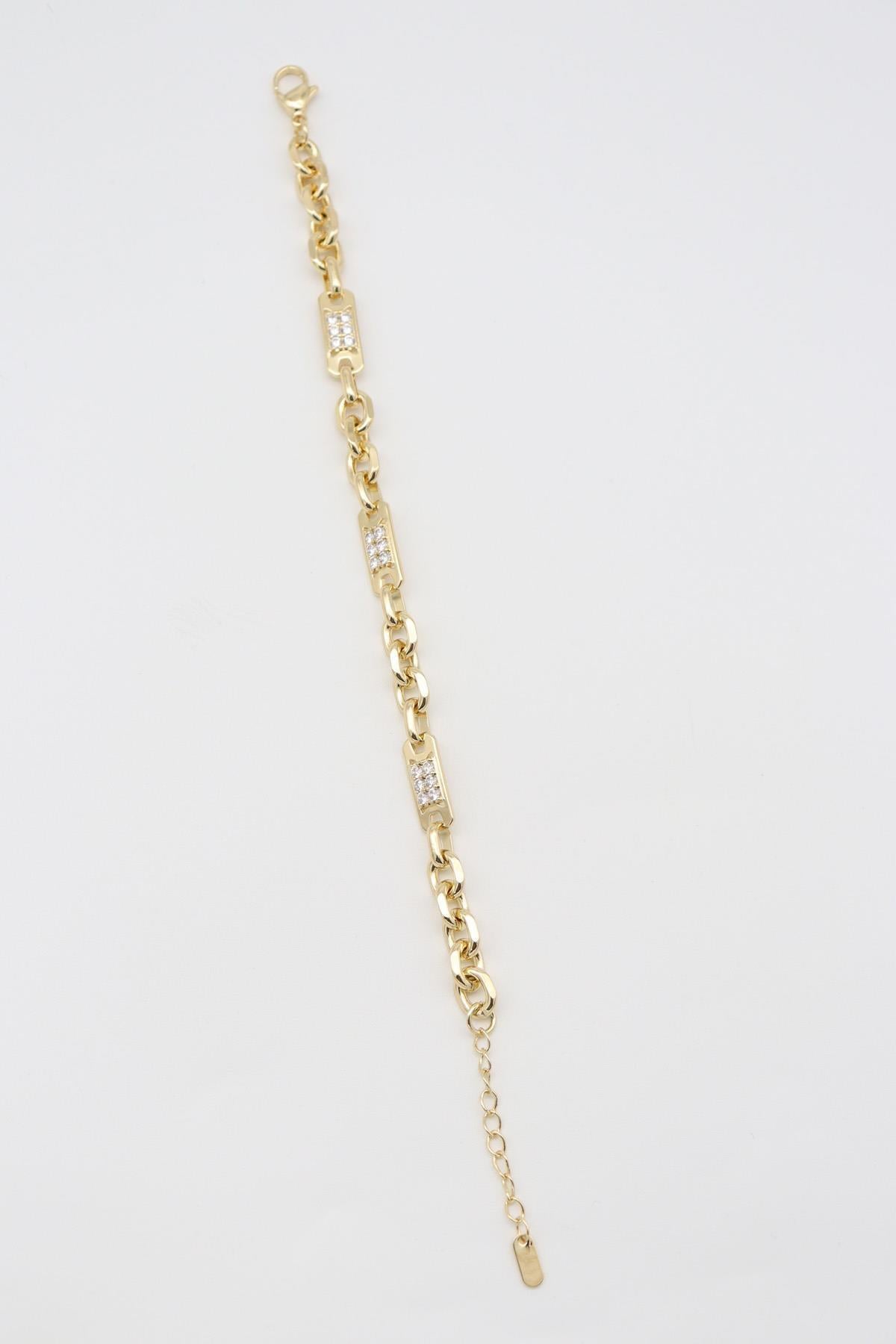 VİP SERİ SIRALI YAPRAK MODEL DESENLİ GOLD BİLEKLİK