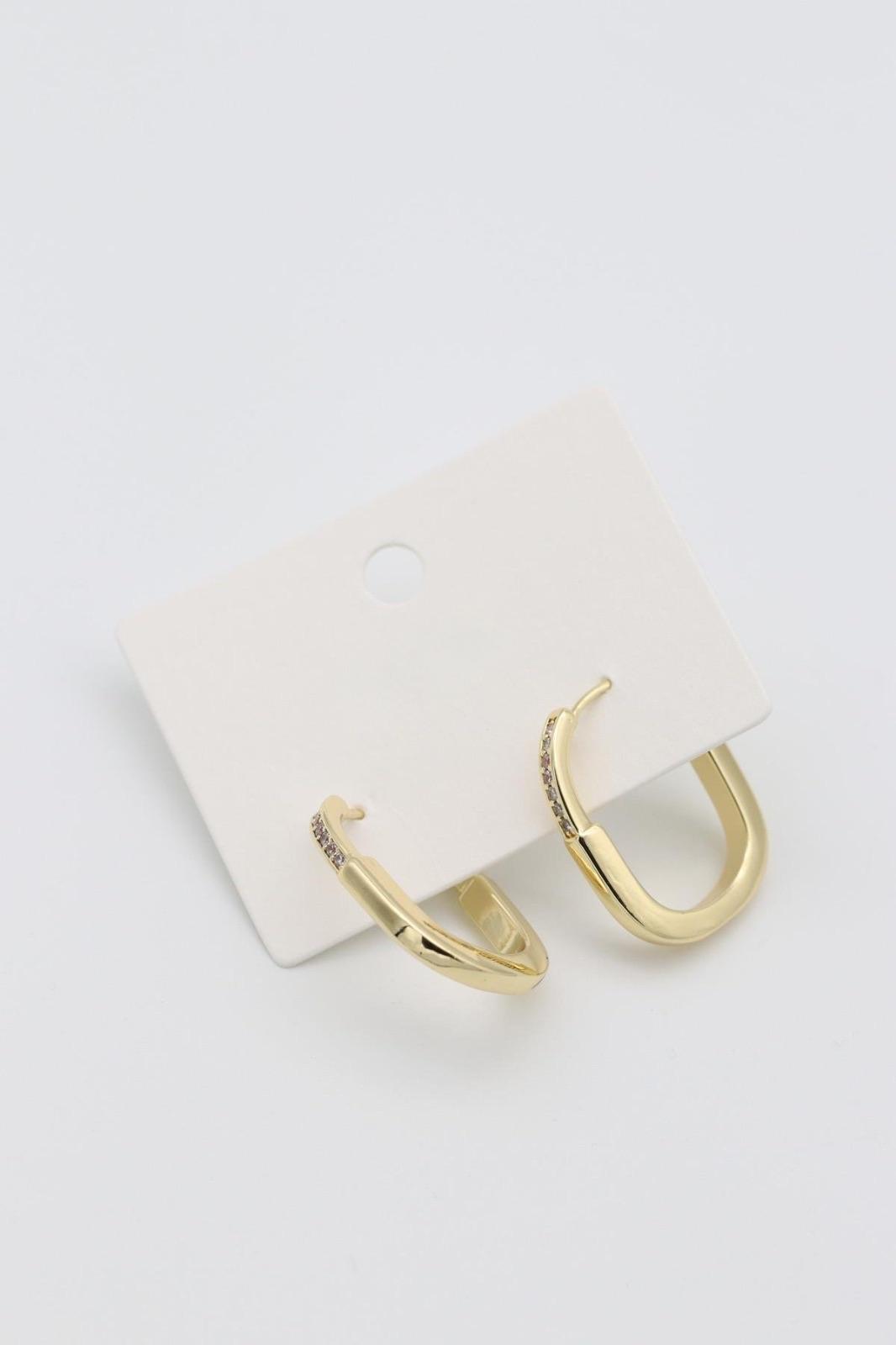 VİP SERİ TAŞLI BÜYÜK BOY OVAL GOLD KÜPE