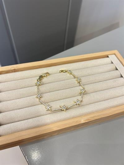14K Renginde Gökyüzündeki Yıldızlar Çelik Bileklik