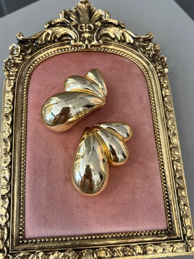 Çoklu Damla Gold Küpe