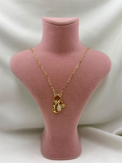 Hilal Detaylı Charm Kolye