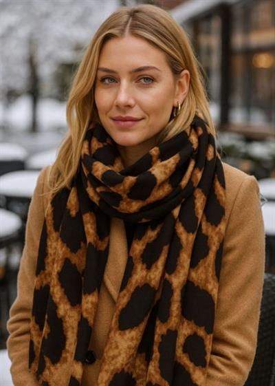 Kahverengi Leopar Şal